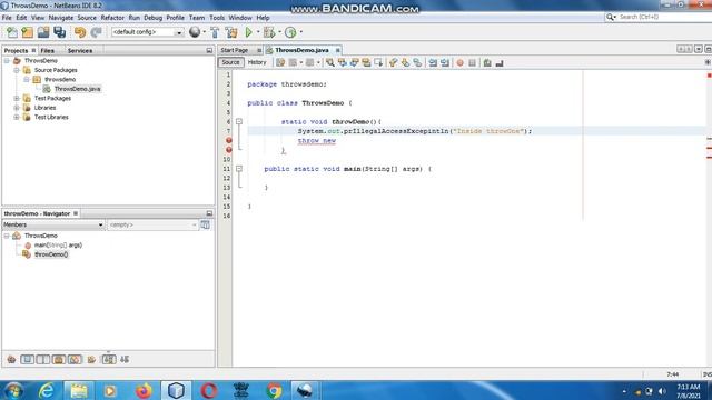 Java the complete Reference Ninth Edition (Chapter 10) Example (9) Throws смотреть онлайн
