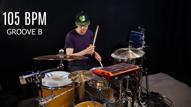 Hip hop drum loop 105 BPM // The Hybrid Drummer смотреть онлайн