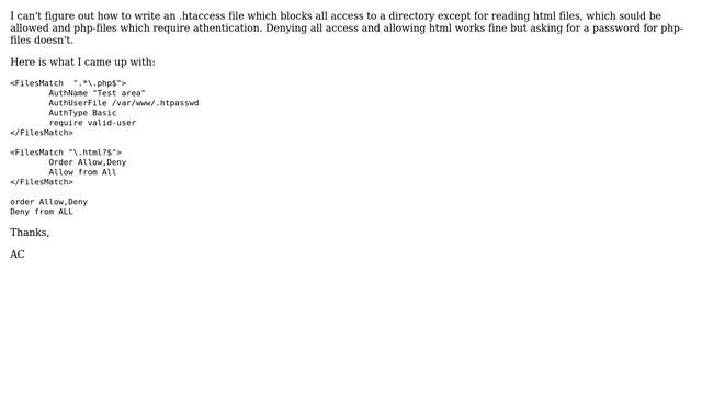 DevOps & SysAdmins: htaccess Block access to directory with two exceptions смотреть онлайн