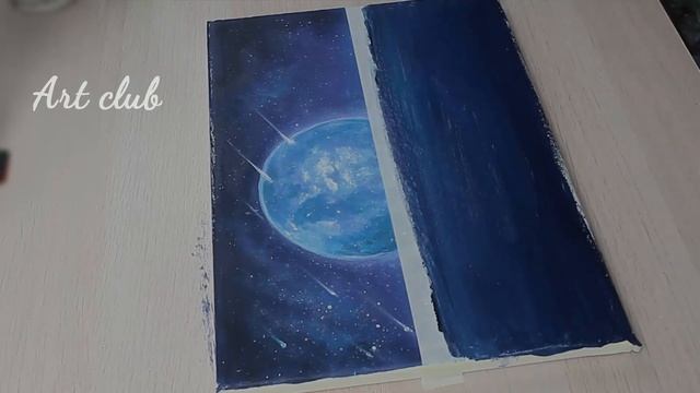 Как рисовать дерево в свете луны | Акриловая картина для начинающих смотреть онлайн