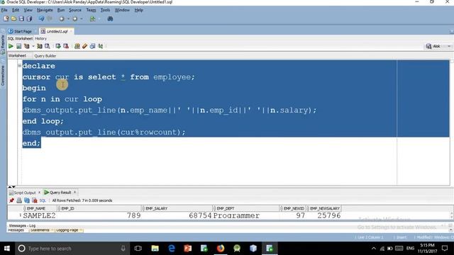 pl sql in hindi lec 19(2) explicit cursor for loop смотреть онлайн
