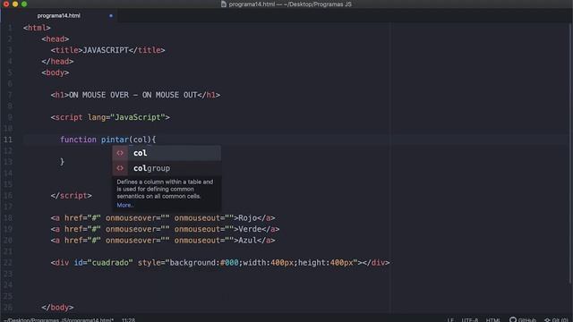 Curso JavaScript desde Cero | Eventos OnMouseOver y OnMOuseOut | Parte 43 смотреть онлайн