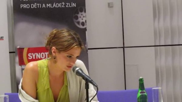 Stana Katic sings to fans at 51st Zlin Film Festival