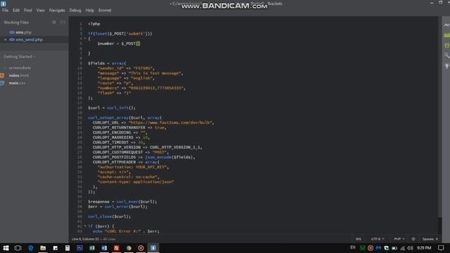 Send sms through a webpage using Fast2sms api in PHP смотреть онлайн