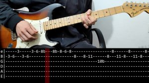 Deep Purple - Smoke on the Water Solo (slow with Play Along Tab)