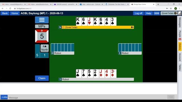 Excel at Bridge Base Online BBO 6-13-20 смотреть онлайн