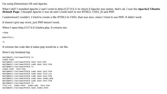 Unix & Linux: Why PHP doesn't run in Apache? смотреть онлайн