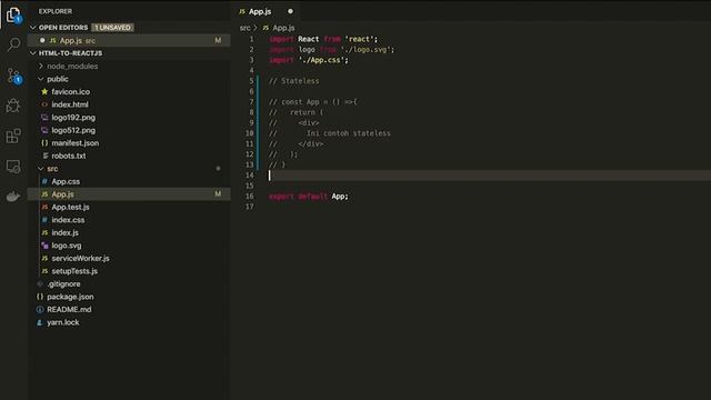3/4 - Convert Template HTML- ReactJS - Struktur folder, stateles & statefull Component смотреть онлайн