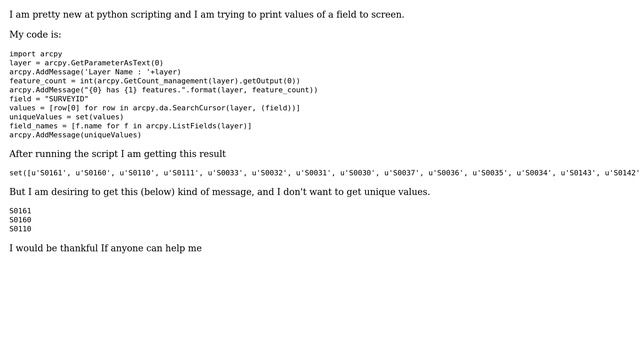 GIS: Print values of a field in arcgis using python смотреть онлайн