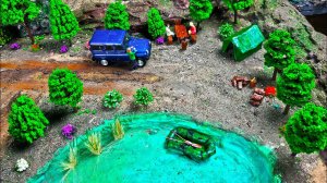 Макет города масштаб 1/43 обзор. Озеро, бездорожье, лес. Про машинки.