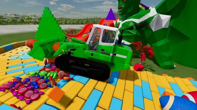 LIEBHERR CATERPILLAR LOADER TRACTORS DEATH RUN PARKOUR - Farming Simulator 22 смотреть онлайн