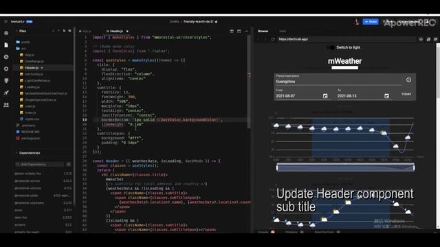 mWeather project part4 light dark theme((react + material-ui + echart + rapidapi )) смотреть онлайн