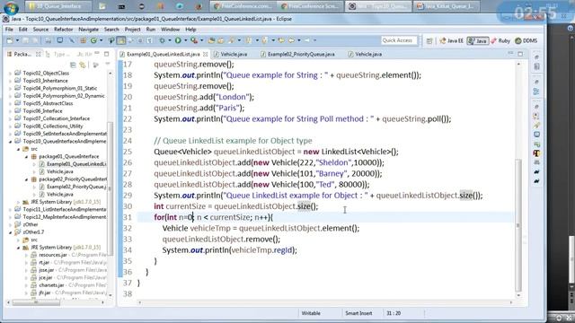 JAVA OOPS Queue Interface смотреть онлайн