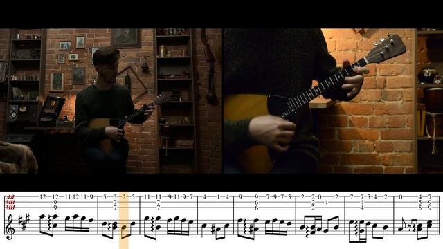 "Ах, Самара-городок" на балалайке (с табами)/"Samara-Gorodok" on the balalaika with tabs (tutorial) смотреть онлайн