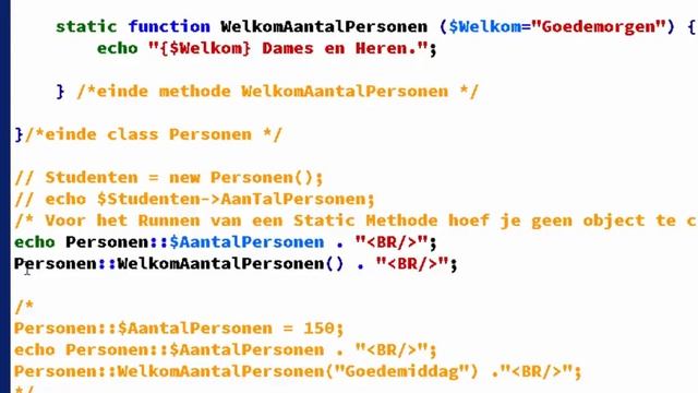 PHP OOP Deel 9 static attributen en static methode смотреть онлайн