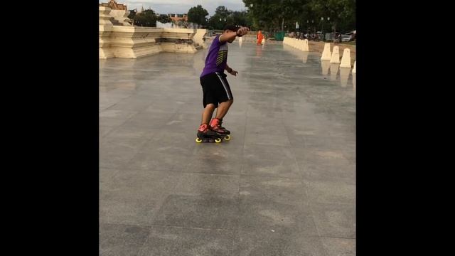 How to do cross parallel, slide skate trick, Cambodia park смотреть онлайн