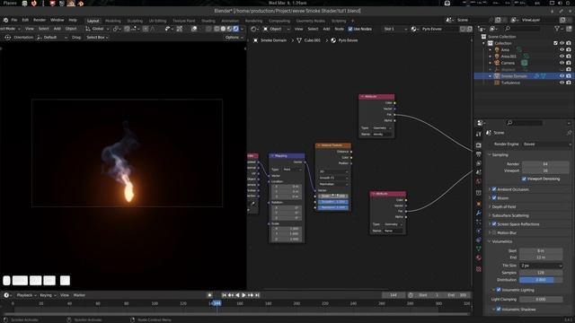 Fire Smoke Pyro Shader for Blender Eevee Tutorial смотреть онлайн