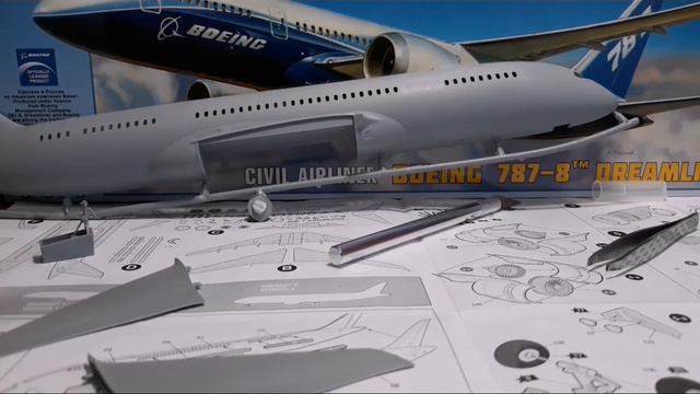 Сборка модели Boeing 787-8 Dreamliner (ZVEZDA)