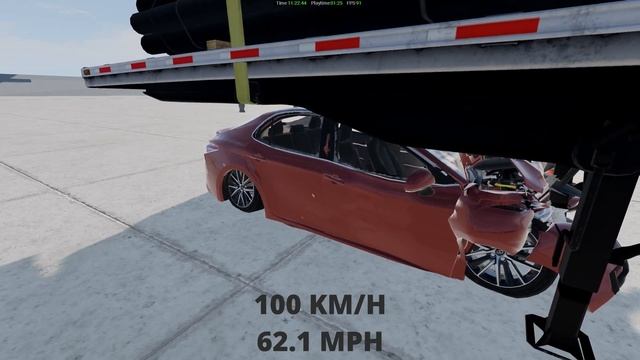 TOYOTA CAMRY XV70 VS TRAILER 200 KM/H -123 MPH CRASH TEST BEAMNG DRIVE смотреть онлайн
