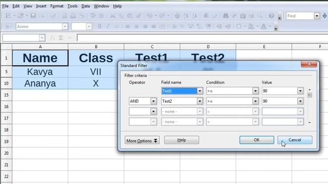 Filtering Data - Display only required data in OpenOffice Calc (Excel, LibreOffice, Google sheets) смотреть онлайн