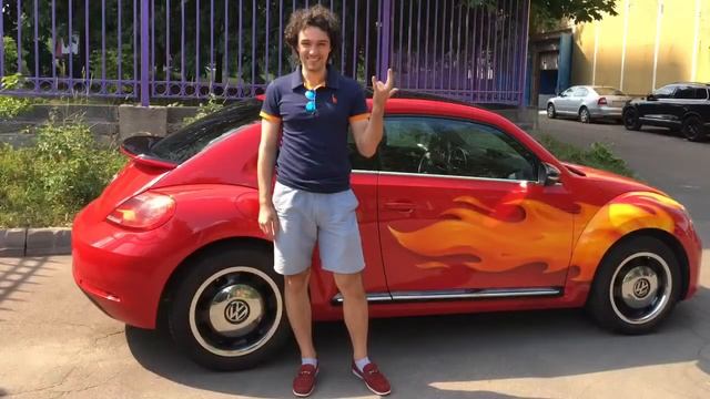 Аэрография на автомобилях. Volkswagen Beetle "Firebug". Max Grom. Россия. Москва. смотреть онлайн