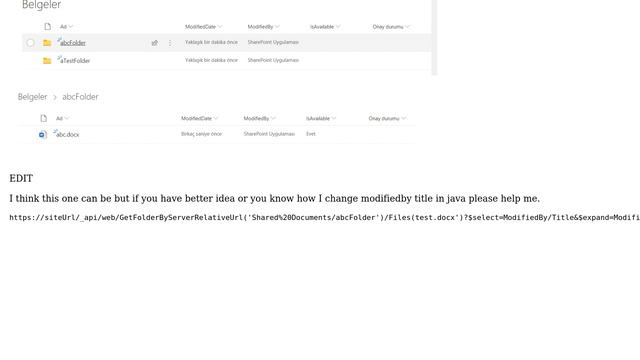 Sharepoint: Get a document modifiedBy in JAVA with RestApi смотреть онлайн