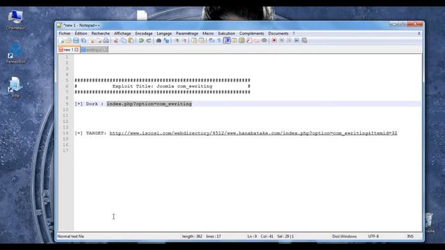 Joomla ewriting [exploit] [Perl] смотреть онлайн