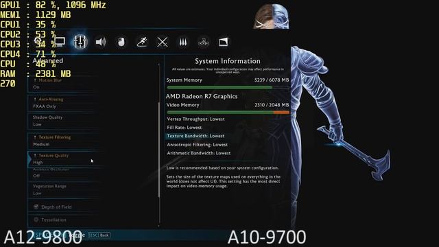 AMD A12-9800 vs. AMD A10-9700 R7 iGPU in 14 Games. Gameplay Benchmark Comparison смотреть онлайн