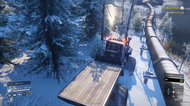 SnowRunner - WESTERN TRUCK MONSTER On Large Wheels Driving In Snowdrifts смотреть онлайн