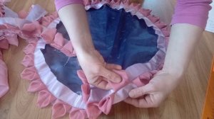 Коврик, наволочка, сидушка из лоскутных  лепестков. Георгин