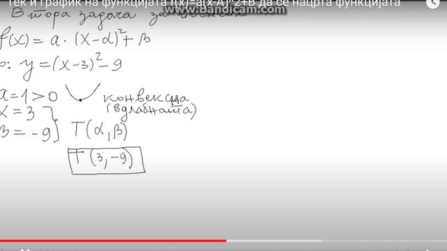 Тек и график на функцијата f(x)=a(x-A)^2+B да се нацрта функцијата смотреть онлайн