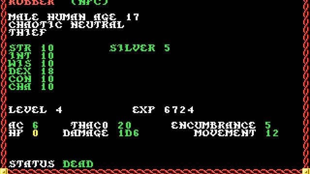 Pool Of Radiance (PC/DOS) PART-1, 1988, AD&D, SSI (tandy Sound)