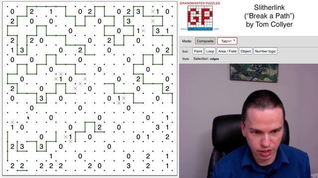 GMPuzzles - 2022/04/29 - Slitherlink by Tom Collyer смотреть онлайн