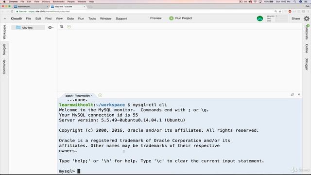 Installing MySQL on Cloud9 смотреть онлайн
