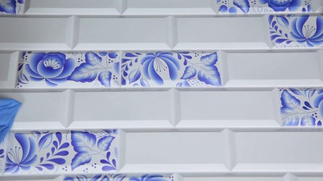 Панель ПВХ Плитка Гжель 966 х484 мм & Panel PVC The Gzhel Tile 966 x 484 mm смотреть онлайн