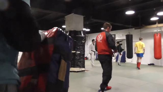 Тренировка по ударке. Удары на лапах ногами. смотреть онлайн