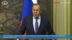 Сергей Лавров случайно перешел на английский, говоря о «грязной бомбе» Киева