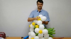 Букет из шаров. Самый простой букетик из шариков.