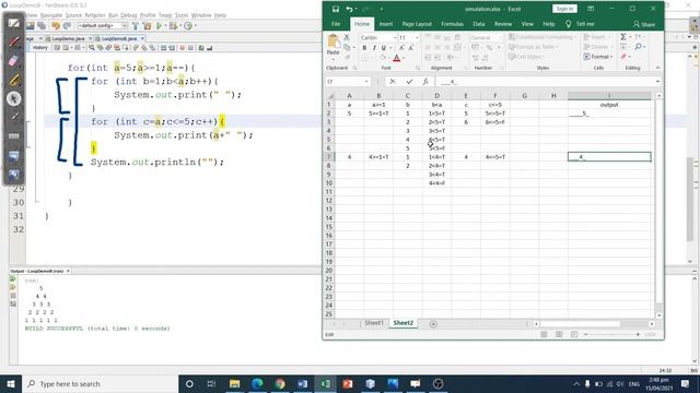Nested Loop - Pattern Simulation Example 2 in Java смотреть онлайн
