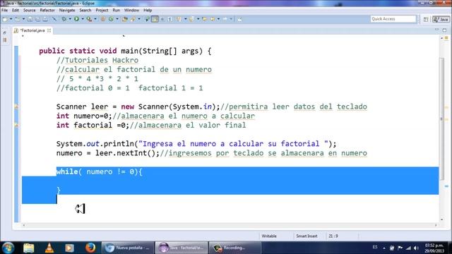 Factorial de un numero Resuelto con Java смотреть онлайн