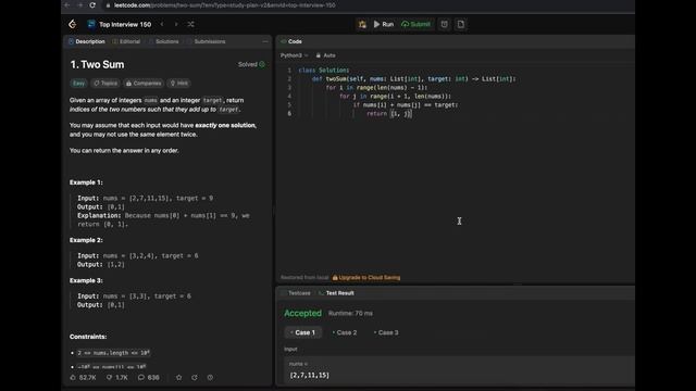 LeetCode 1 Two Sum - python (на русском) смотреть онлайн