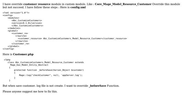 Magento: How to override customer resource module customer.php? смотреть онлайн