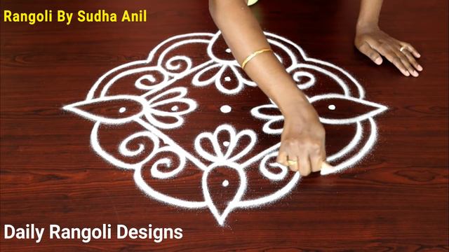 Easy Daily Rangoli with 5*1 Dots | Simple Daily Kolam Designs | Small Rang Muggulu | Cute Kolangal смотреть онлайн