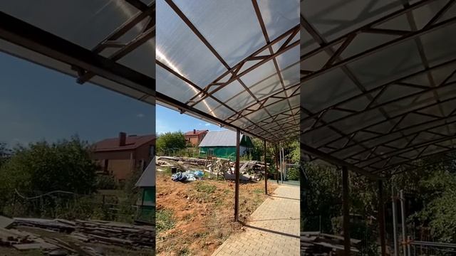 Навес к дому | Навесы из поликарбоната Спецкаркас