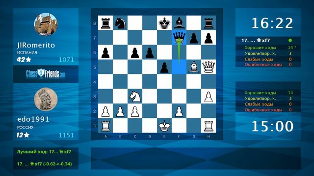 Chess Game Analysis: edo1991 - JlRomerito : 1-0 (By ChessFriends.com) смотреть онлайн