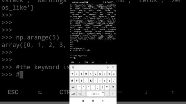 numpy array arange random sequence смотреть онлайн