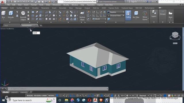 How to make 3D roof using extrude AutoCAD | Basic Tutorial смотреть онлайн