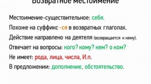 Возвратное местоимение (6 класс, видеоурок-презентация)
