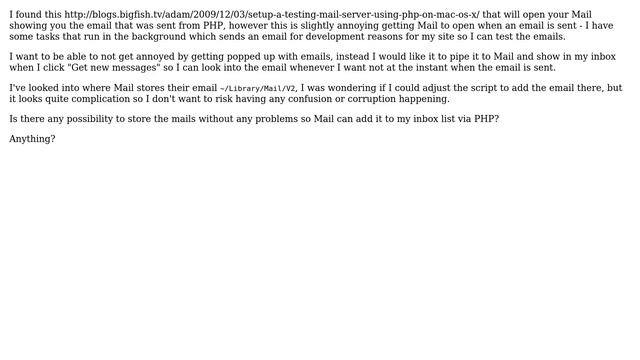 Apple: "Natively" add emails to Mail by PHP pipe script смотреть онлайн