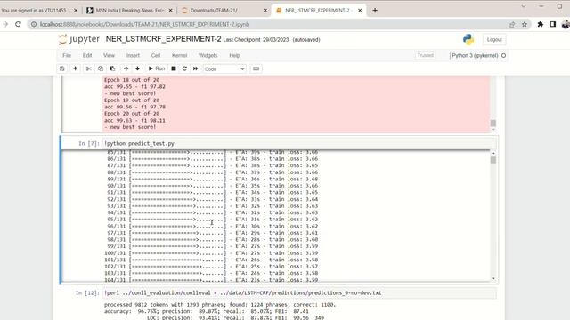 NAMED ENTITY RECOGNITION FOR TELUGU LANGUAGE USING LSTM AND CRF смотреть онлайн
